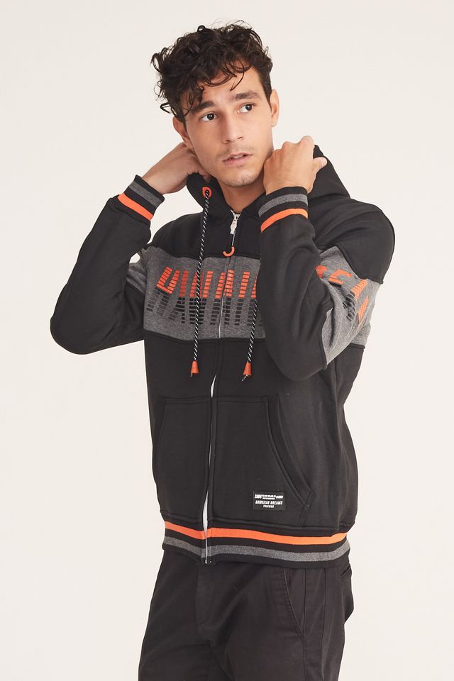 half jacket half moletom com capuz