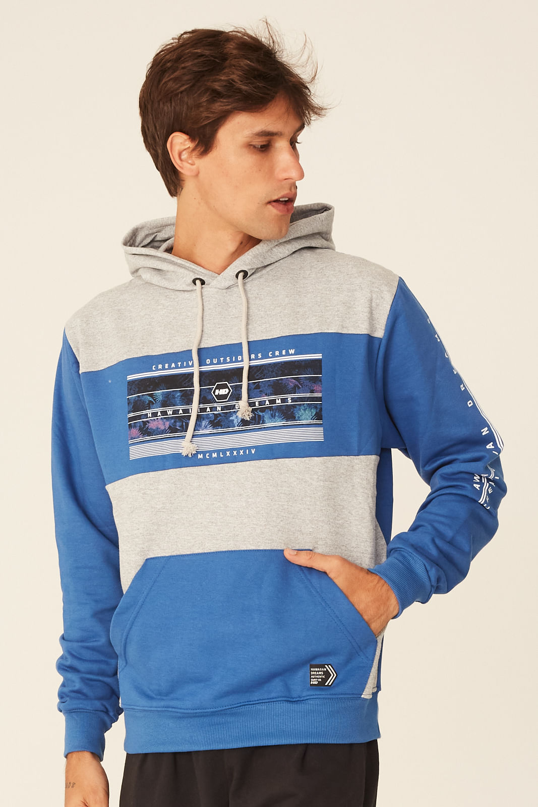 fleece lined pullover moletom com capuz