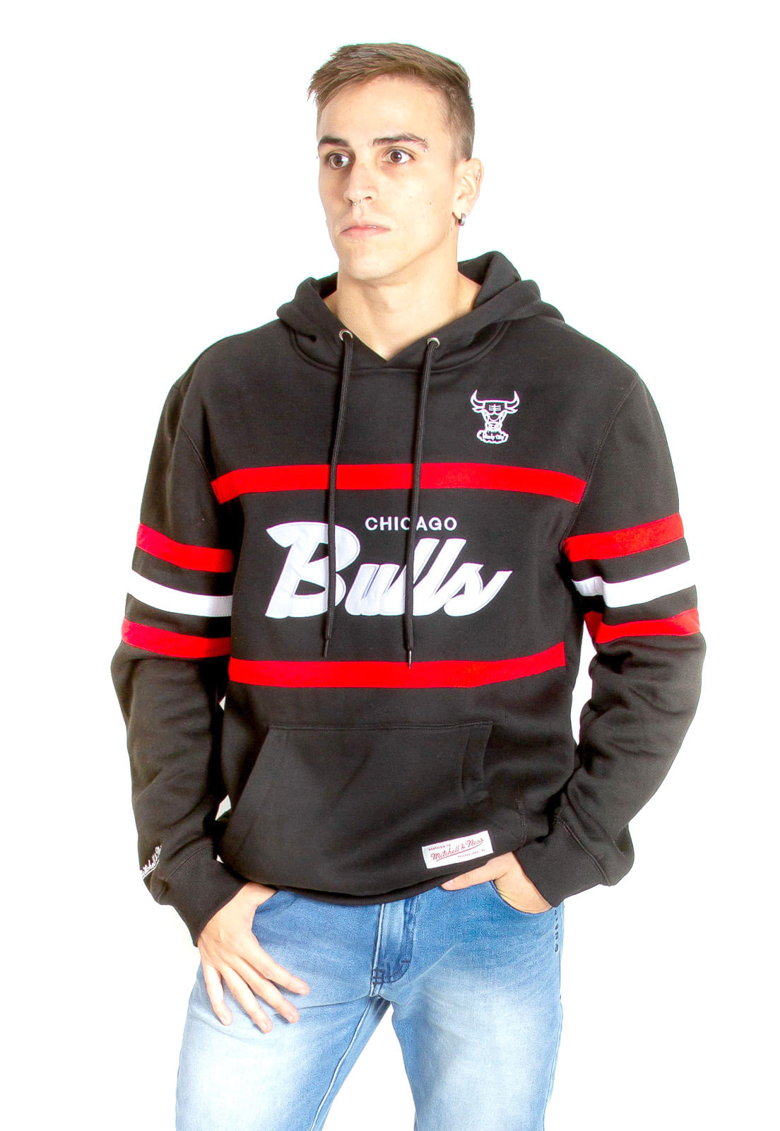 black chicago bulls moletom com capuz