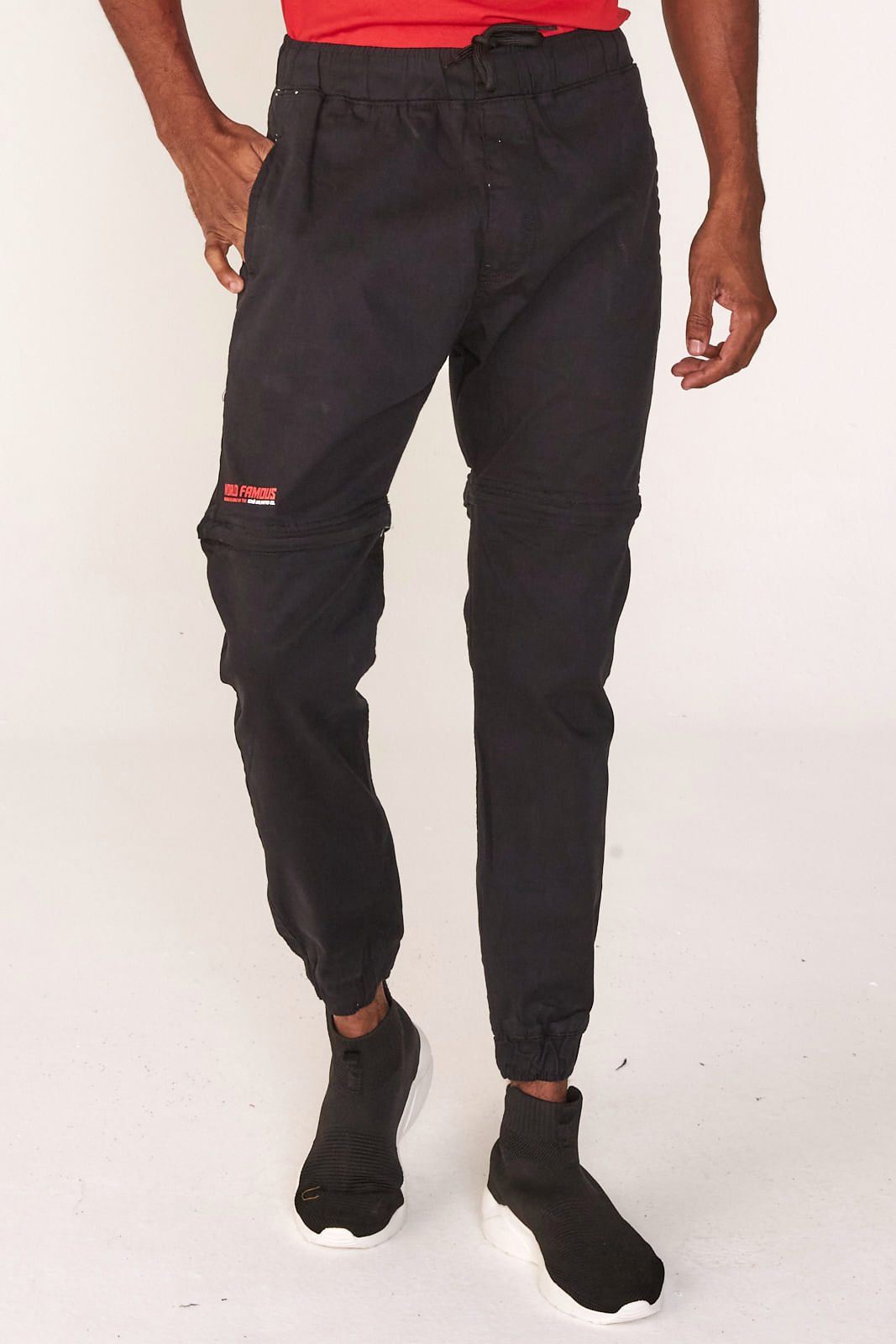 Calça Ecko Jogger Vira Bermuda Preta Menor preço em Calça Ecko Jogger Vira Bermuda Preta