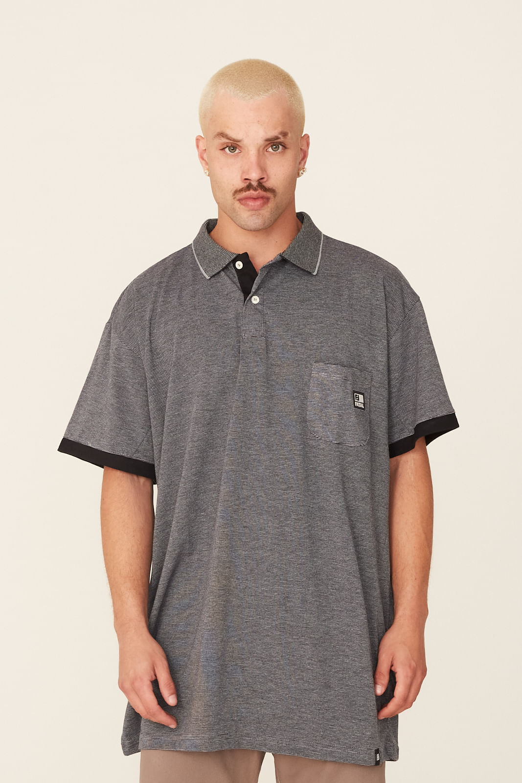 Camisa Polo Fatal Plus Size Estampada Azul Marinho Menor preço em Camisa Polo Fatal Plus Size Estampada Azul Marinho