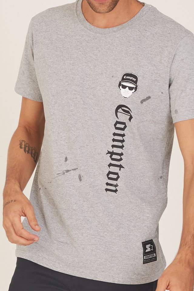 Camiseta-Starter-Estampada-Compton-Cinza-Mescla