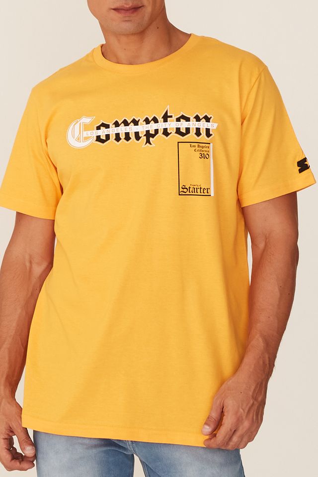 Camiseta-Starter-Estampada-Compton-Amarela