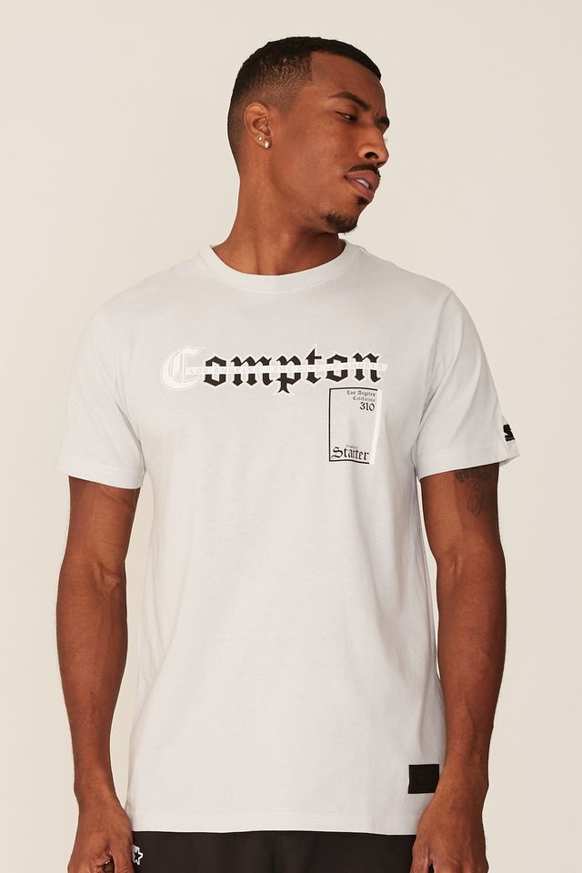 Camiseta-Starter-Estampada-Compton-Cinza-Metalico