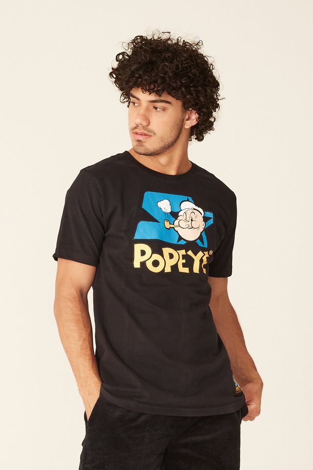 Camiseta-Starter-Estampada-Collab-Popeye-Preta