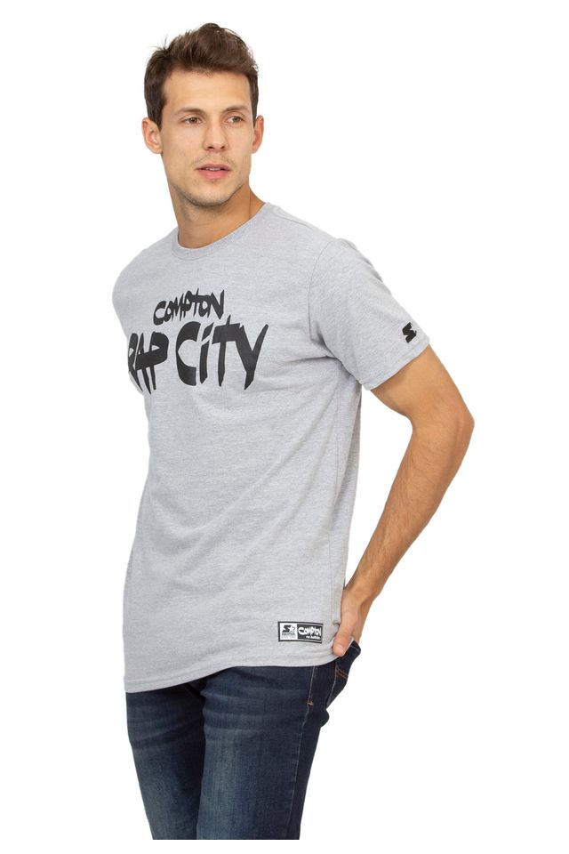 Camiseta-Starter-Estampada-Compton-Cinza-Mescla