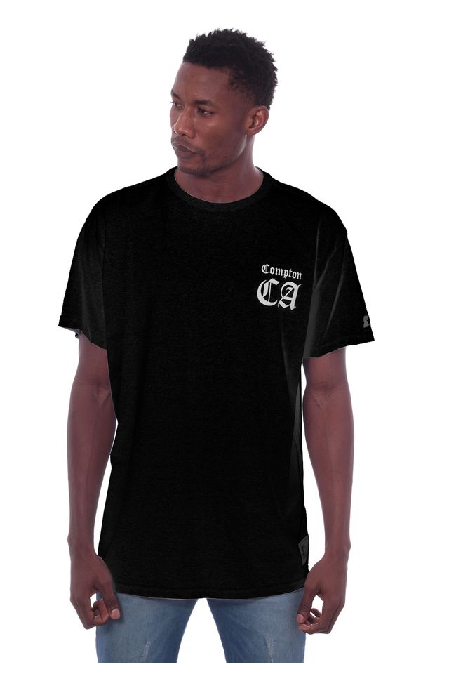 Camiseta-Starter-Plus-Size-Estampada-Compton-Real-Hip-Hop-Preta