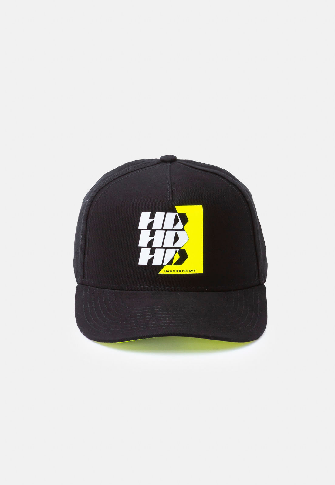Boné HD Aba Curva Snapback Preto Preto