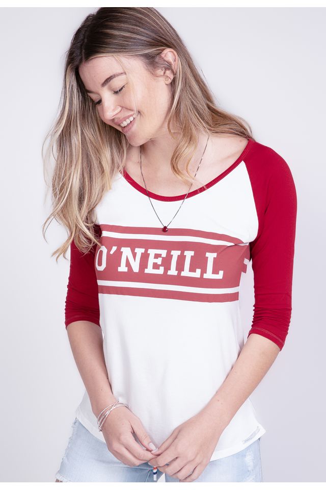 Camiseta-Oneill-Feminina-Manga-Longa-Raglan-Estampada-Logo-Vinho
