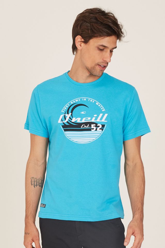 Camiseta-Oneill-Estampada-Azul-Turquesa