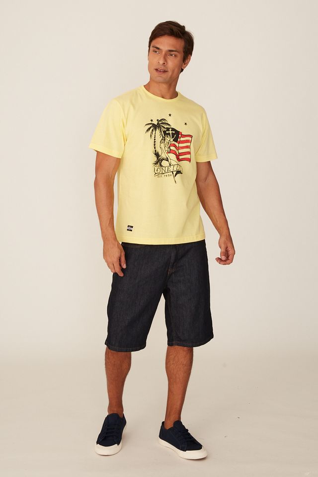 Camiseta-Oneill-Estampada-Amarela