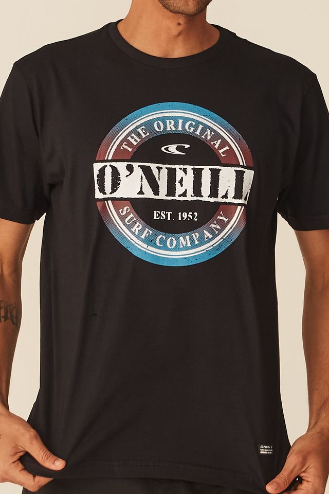 Camiseta-Oneill-Estampada-Preta