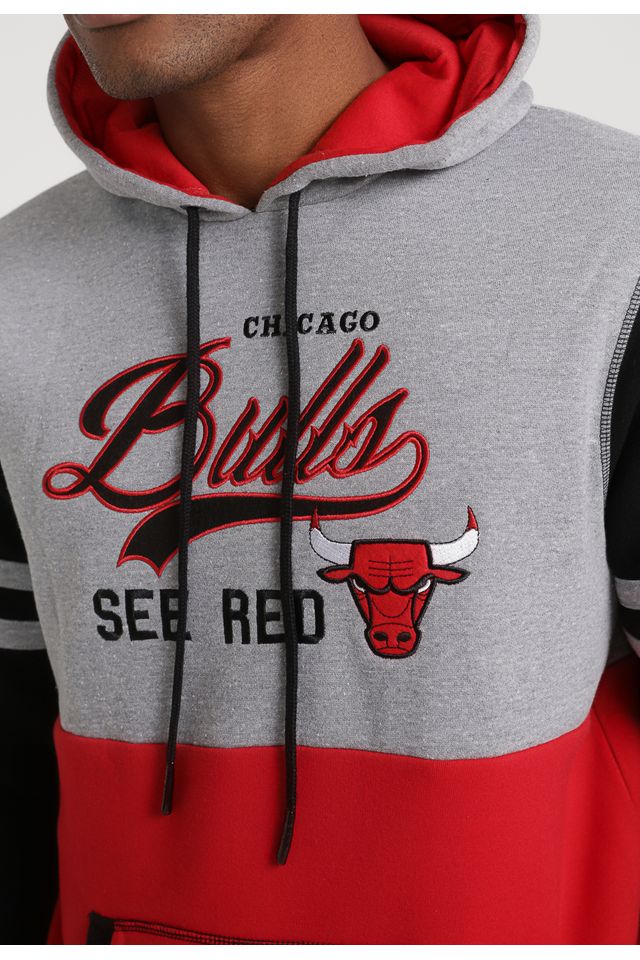 chicago bulls pullover moletom com capuz