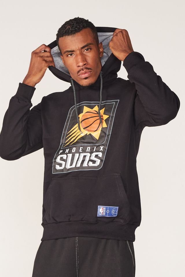 Moletom Nba Fechado Com Capuz Phoenix Suns Preto Urbane Moletom Nba Fechado Com Capuz Phoenix Suns Preto Urbane