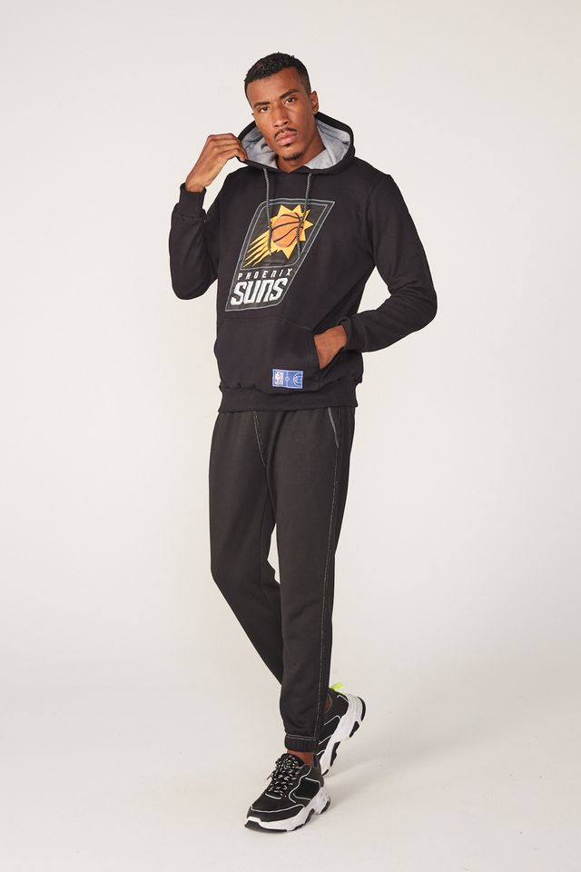 Moletom Nba Fechado Com Capuz Phoenix Suns Preto Urbane Moletom Nba Fechado Com Capuz Phoenix Suns Preto Urbane