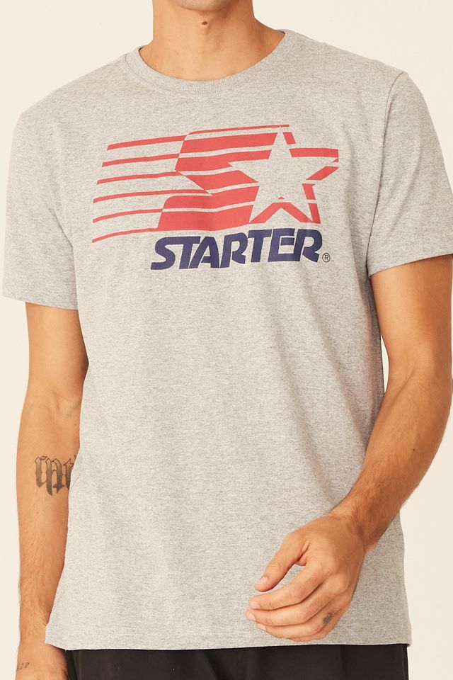 Camiseta-Starter-Estampada-Big-Logo-Cinza-Mescla