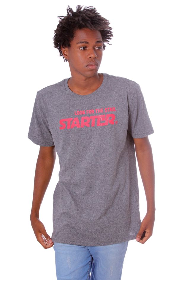 Camiseta-Starter-Estampada-Look-For-The-Stars-Cinza-Mescla-Escuro