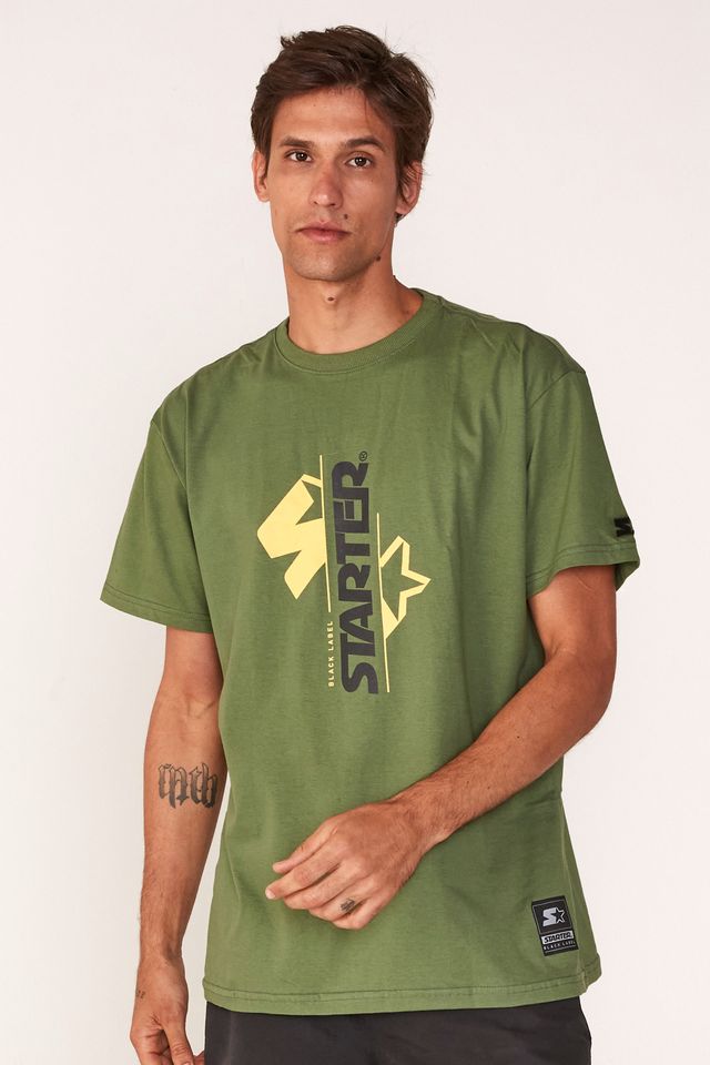 Camiseta-Starter-Plus-Size-Estampada-Verde-Militar
