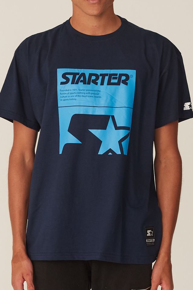 Camiseta-Starter-Plus-Size-Estampada-Azul-Marinho