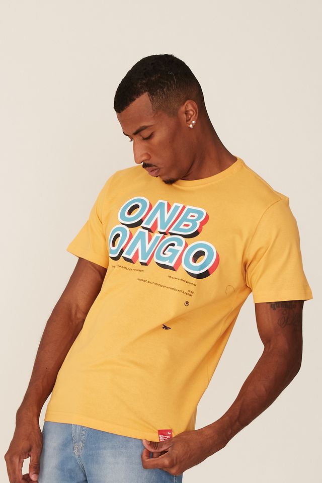 Camiseta-Onbongo-Estampada-Amarela