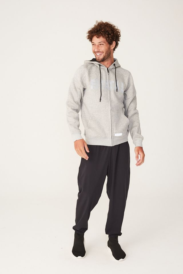 big grey zip up moletom com capuz
