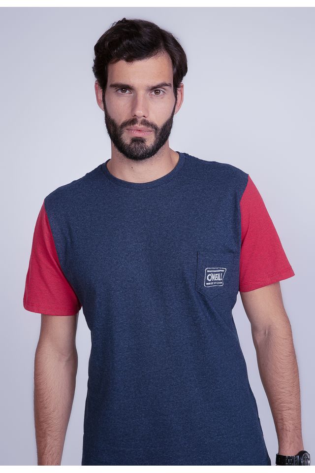 Camiseta-Oneill-Especial-Raglan-Pocket-Rounder-Azul-Mescla