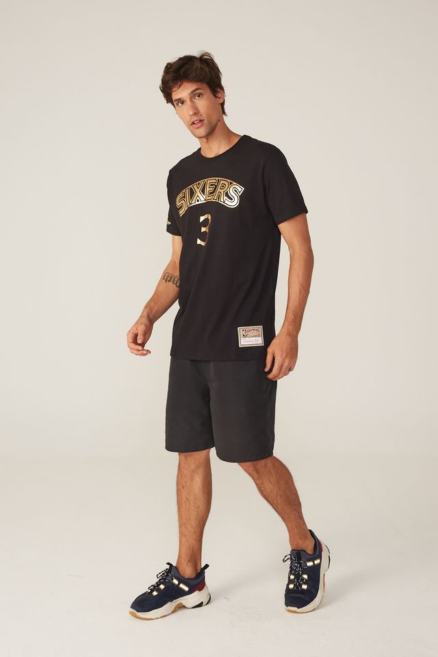 camisa allen iverson 76ers preta