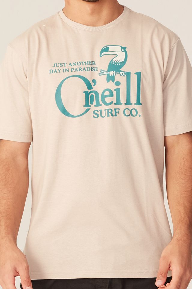Camiseta-Oneill-Estampada-Bege