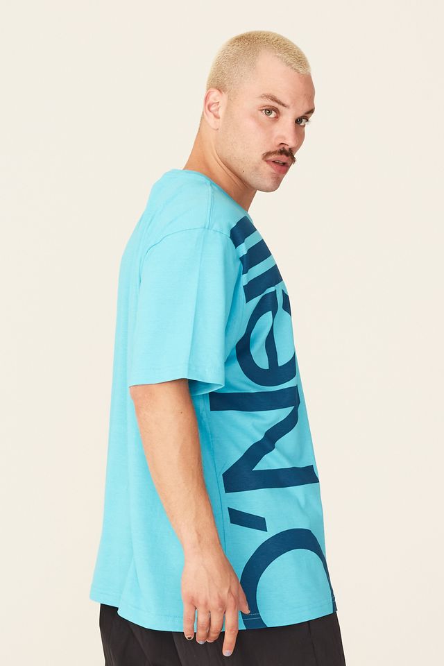 Camiseta-Oneill-Estampada-Big-Logo-Azul-Turquesa