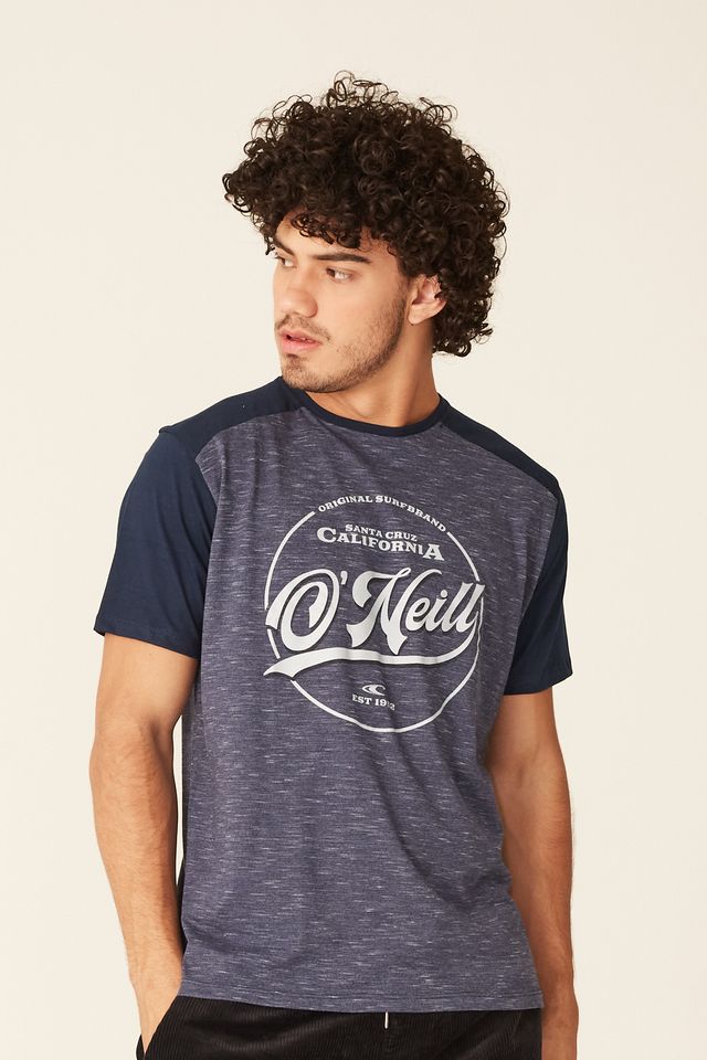 Camiseta-Oneill-Especial-Raglan-Azul-Marinho-Mescla