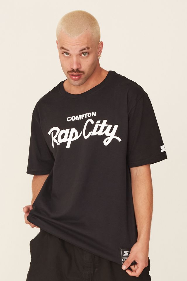 Camiseta-Starter-Estampada-Compton-Rap-City-Preta