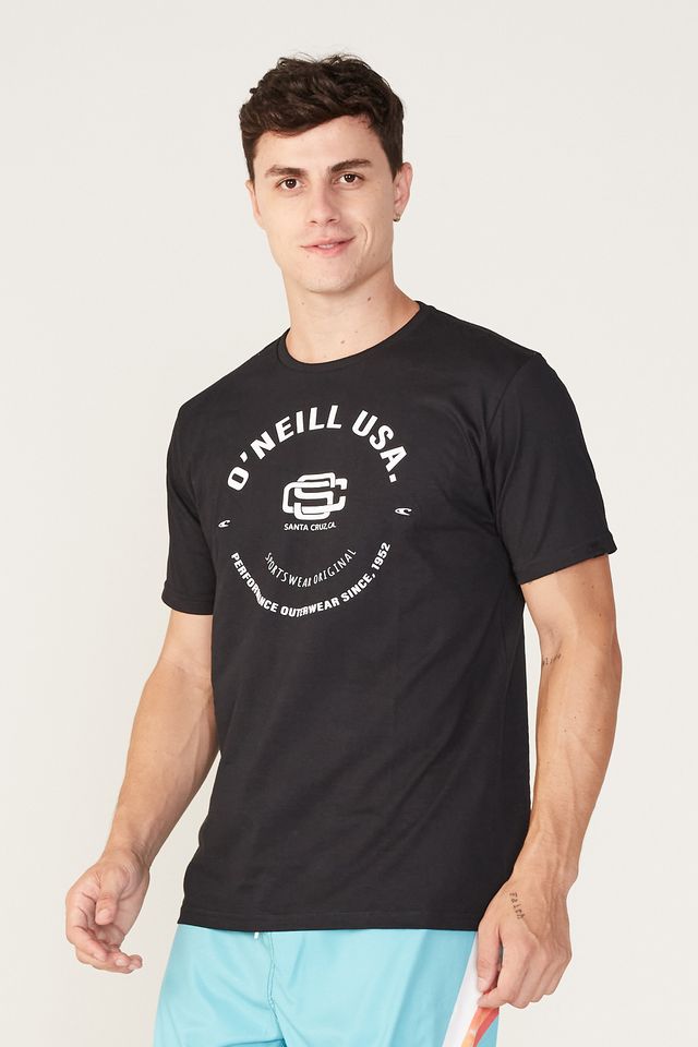 Camiseta-Oneill-Estampada-Performance-Preta