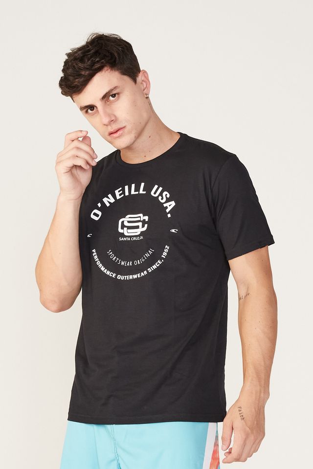 Camiseta-Oneill-Estampada-Performance-Preta