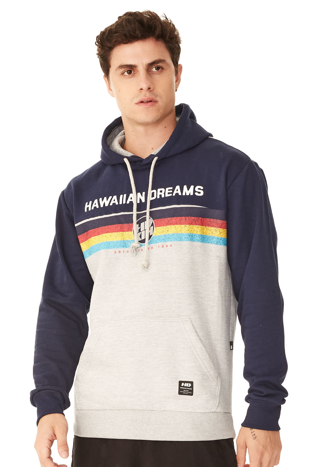 Moletom HD Fechado Com Capuz Azul Marinho Menor preço em Moletom HD Fechado Com Capuz Azul Marinho