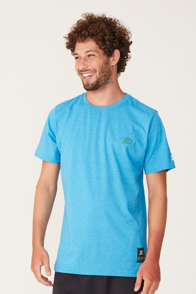 Camiseta-Starter-Mini-Logo-Black-Label-Azul-Mescla