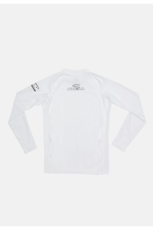 Camiseta-Oneill-Infantil-Lycra-Youth-Basic-Skins-L-S-Crew-100-Branca