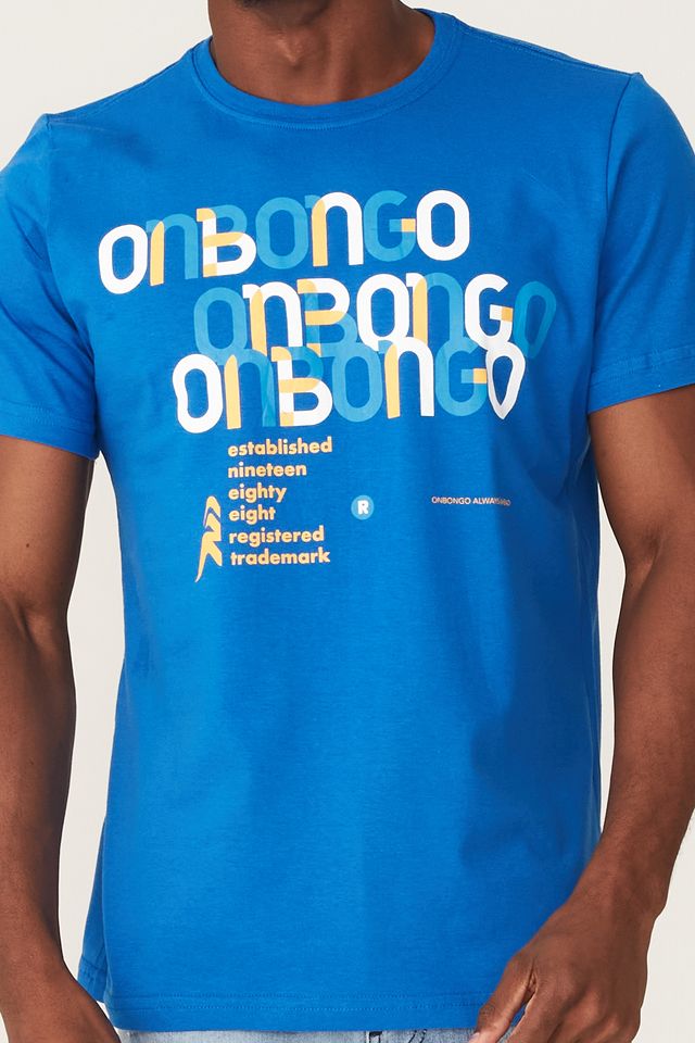 Camiseta-Onbongo-Estampada-Brand-Lettering-Azul