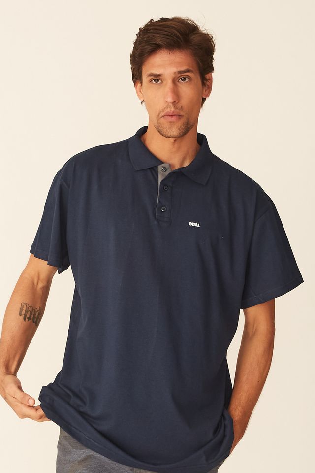 Camisa-Polo-Fatal-Plus-Size-Fashion-Basic-Azul-Marinho