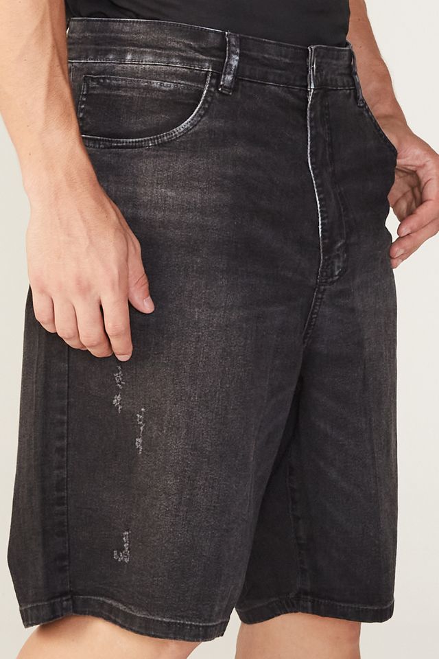 Bermuda-HD-Plus-Size-Jeans-Regular-Confort-Fit-Preta
