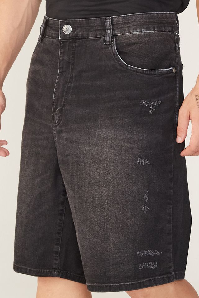 Bermuda-HD-Plus-Size-Jeans-Regular-Confort-Fit-Preta
