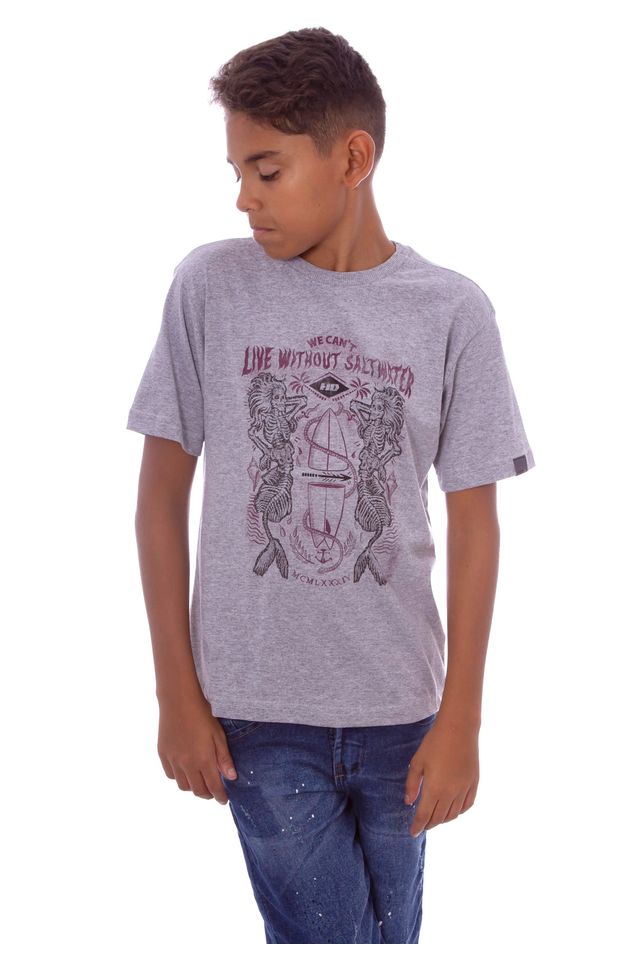 Camiseta-HD-Juvenil-Estampada-Mermaid-Cinza-Mescla