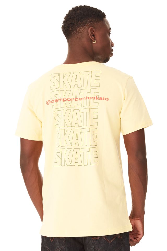 Camiseta-Starter-Estampada-Collab-Cemporcento-Skate-Amarela