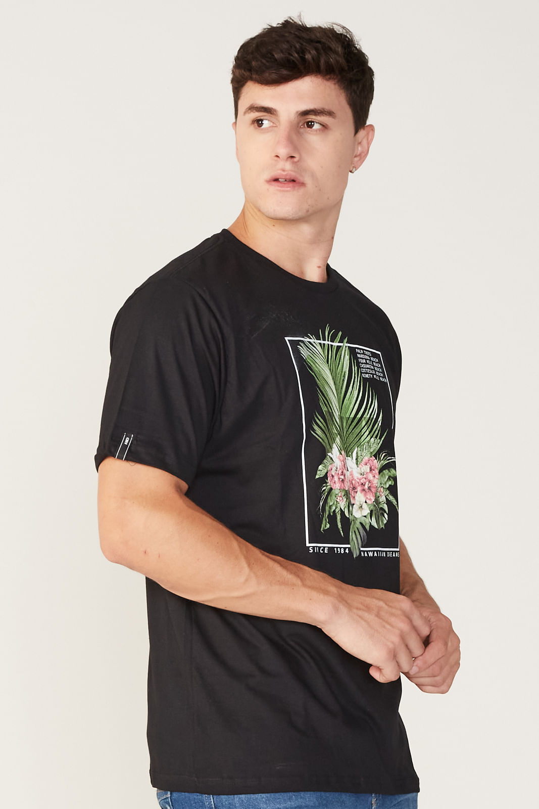Camiseta HD Estampada Palm Trees Preta