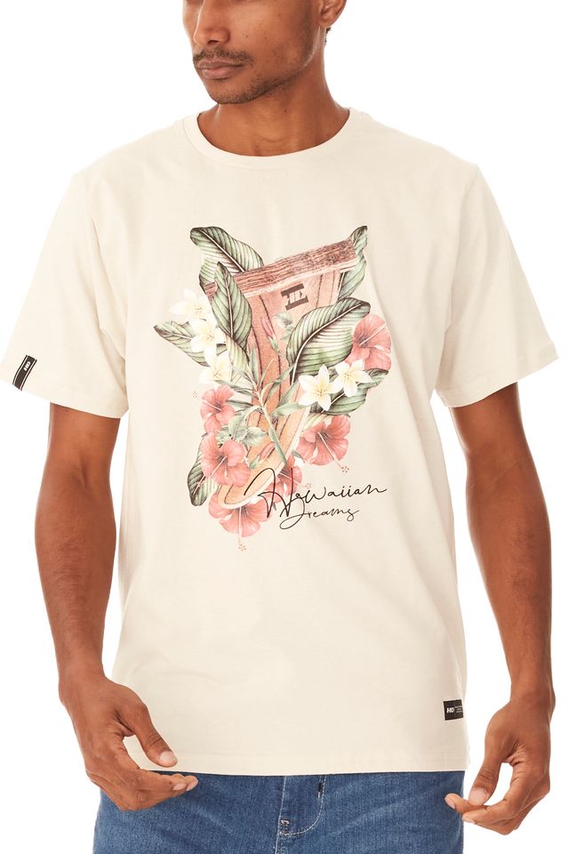 Camiseta-HD-Flowers-Bege