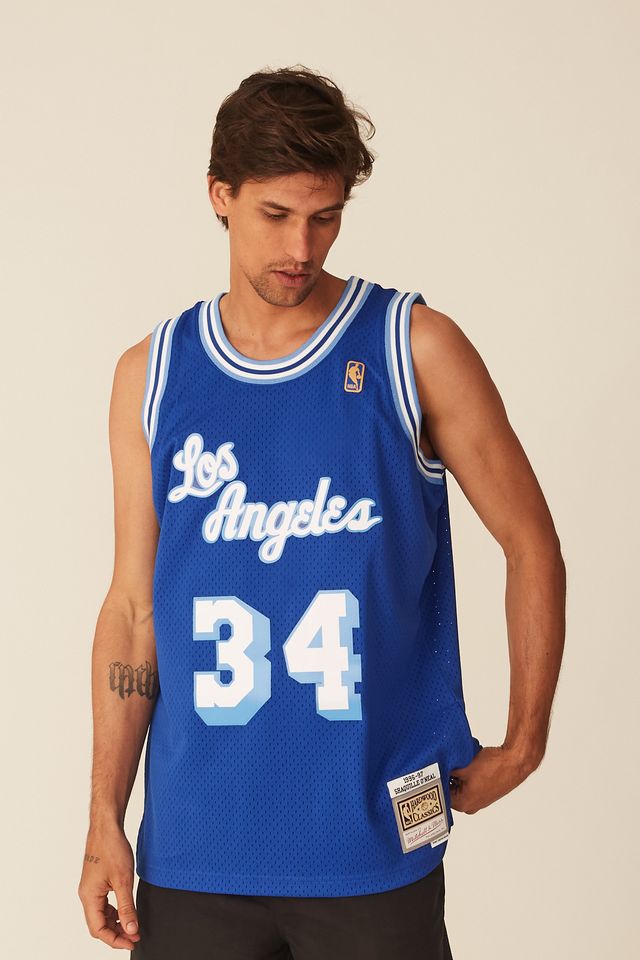 Regata-Mitchell---Ness-Swingman-Jersey-Los-Angeles-Lakers-Shaquille-Oneal-Azul