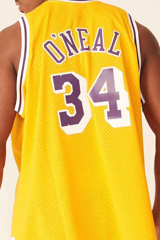 Regata-Mitchell---Ness-Swingman-Jersey-Los-Angeles-Lakers-Shaquille-Oneal-Amarela