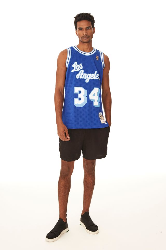 Regata-Mitchell---Ness-Swingman-Jersey-Alternate-Los-Angeles-Lakers-Shaquille-Oneal-Azul-Royal