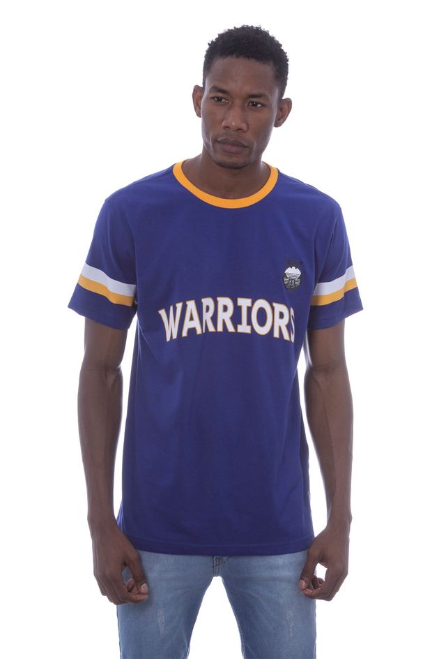 Camiseta-NBA-Estampada-Golden-State-Warriors-Casual-Azul