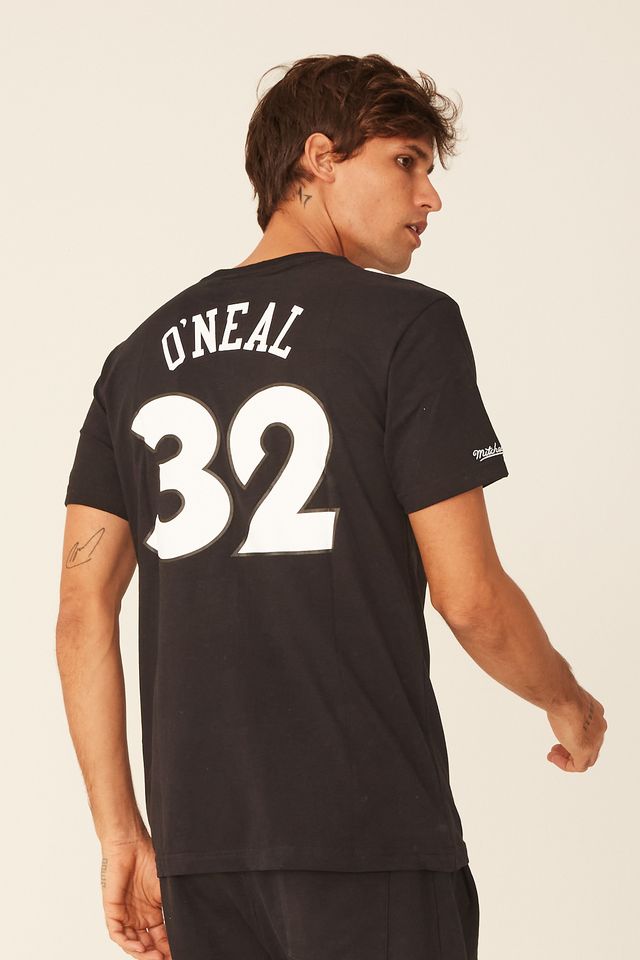 Camiseta-Mitchell---Ness-Estampada-NBA-All-Star-Shaquile-Oneal-Preta-Mescla