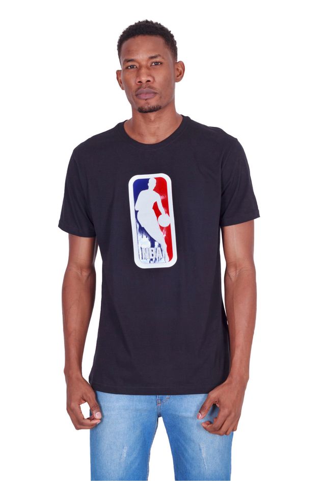 Camiseta-NBA-Estampada-Vinil-Casual-Preta